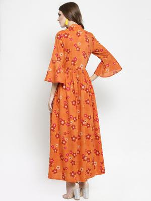 floral flared front slit kurta with pant set - 15799838 - Standard Image - 3