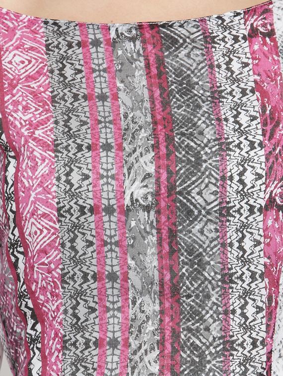 floral flared front slit kurta with palazzo set - 15799841 - Zoom Image - 4