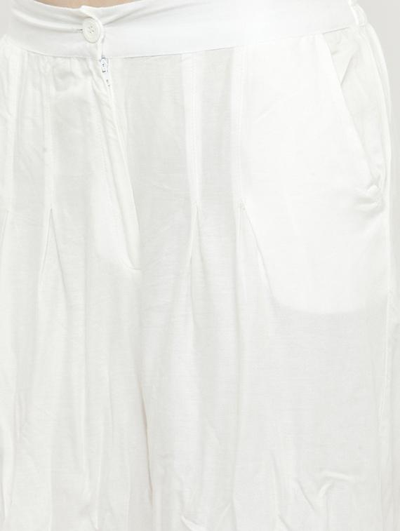 floral flared front slit kurta with palazzo set - 15799841 - Zoom Image - 5