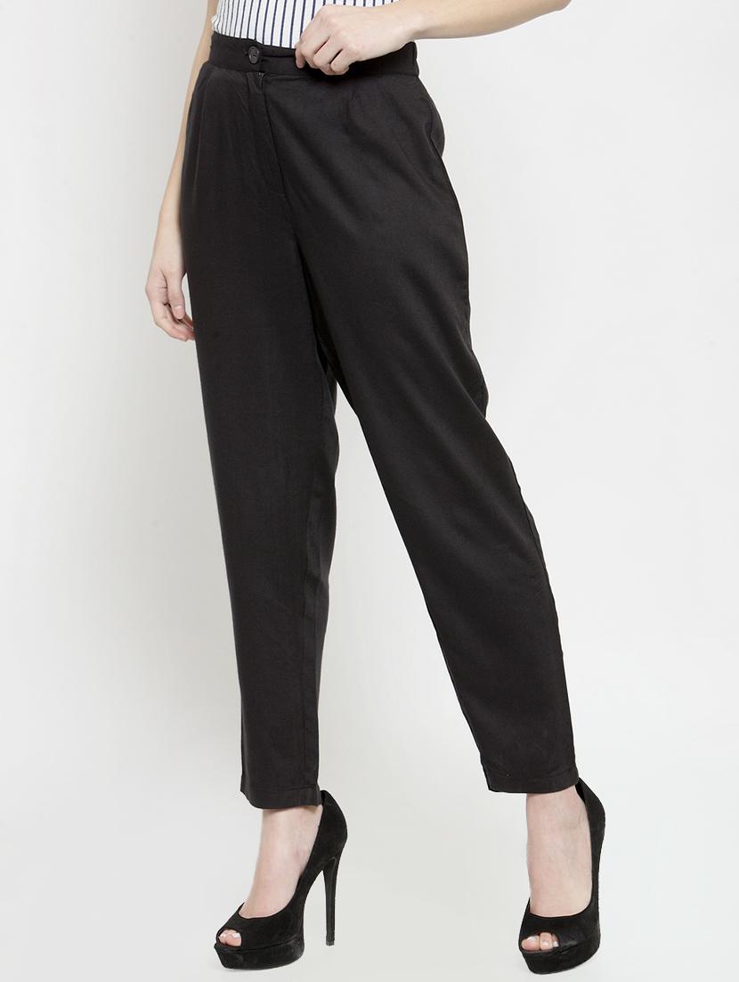 flat front solid trouser - 15799851 - Zoom Image - 2