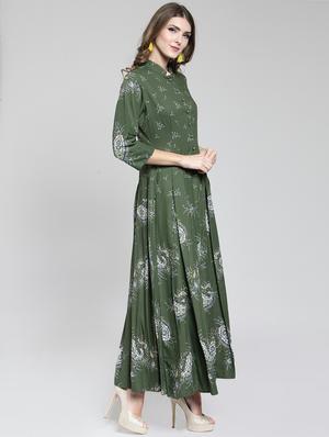 printed flared kurta with pant set - 15799861 - Standard Image - 2