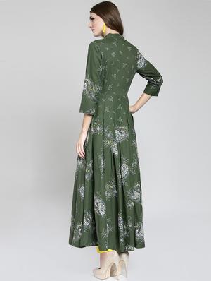 printed flared kurta with pant set - 15799861 - Standard Image - 3