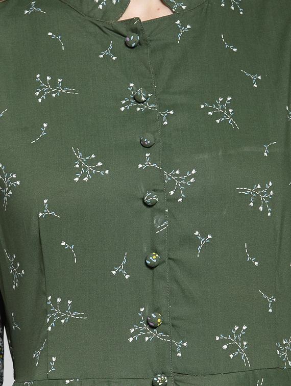 printed flared kurta with pant set - 15799861 - Zoom Image - 4