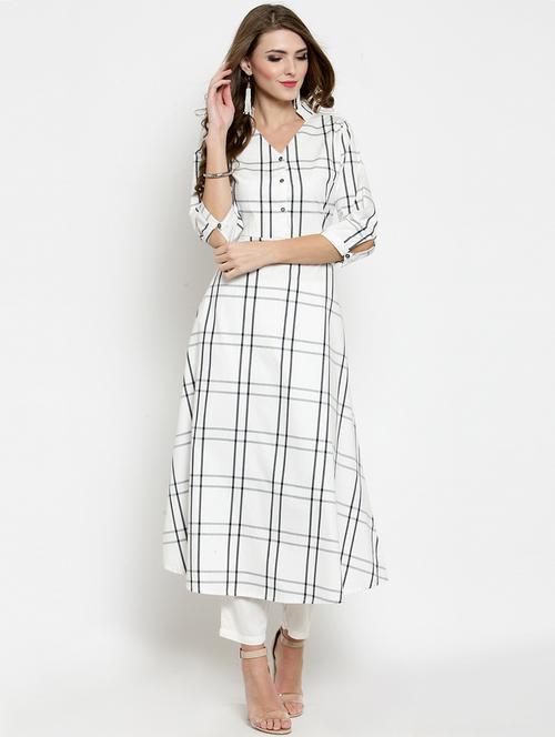 checkered kurta with pant set - 15799862 - Standard Image - 1