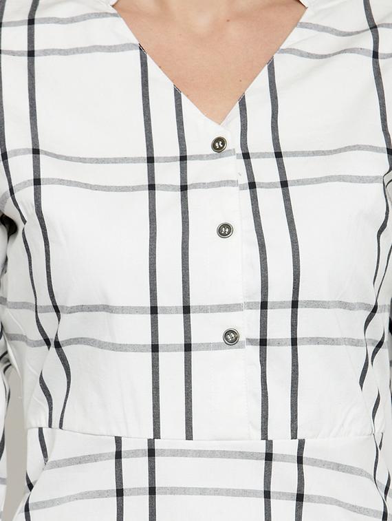 checkered kurta with pant set - 15799862 - Zoom Image - 4