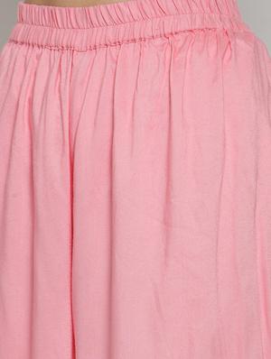 side slit net kurta with palazzo set - 15799863 - Standard Image - 4