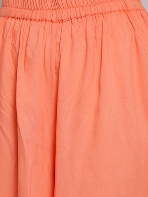 floral front drawstring flared kurta with palazzo set - 15799866 - Standard Image - 5