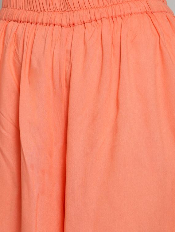 floral front drawstring flared kurta with palazzo set - 15799866 - Zoom Image - 5