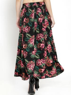 floral flared long skirt - 15799880 - Standard Image - 3