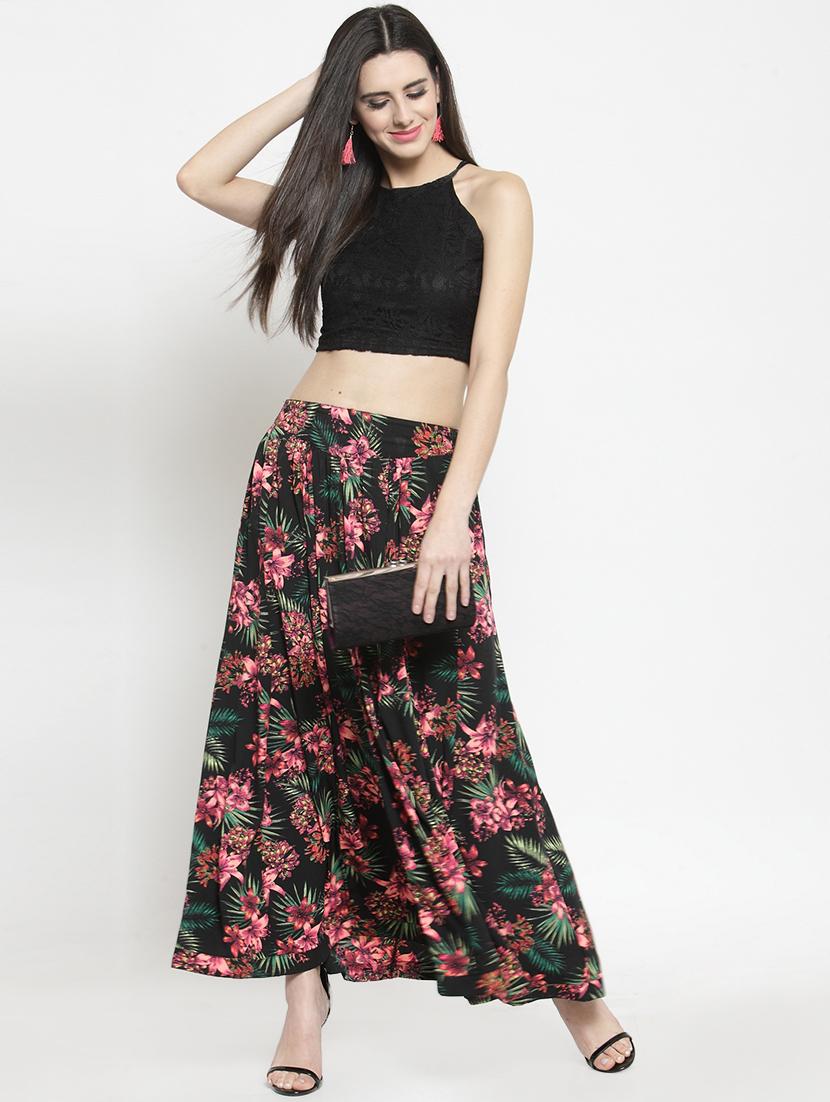 floral flared long skirt - 15799880 - Zoom Image - 4