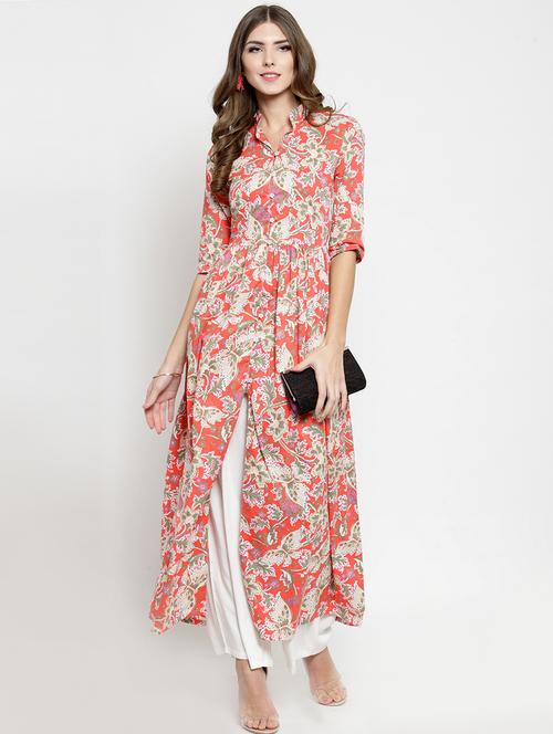 high slit printed kurta - 15799886 - Standard Image - 1