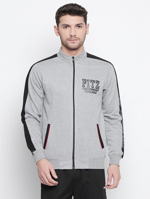 grey chest print sweatshirt - 15799895 - Standard Image - 1