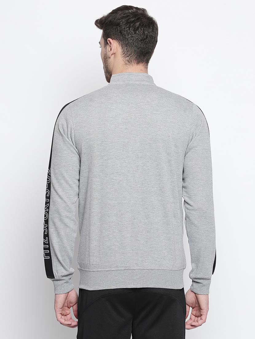 grey chest print sweatshirt - 15799895 - Zoom Image - 3