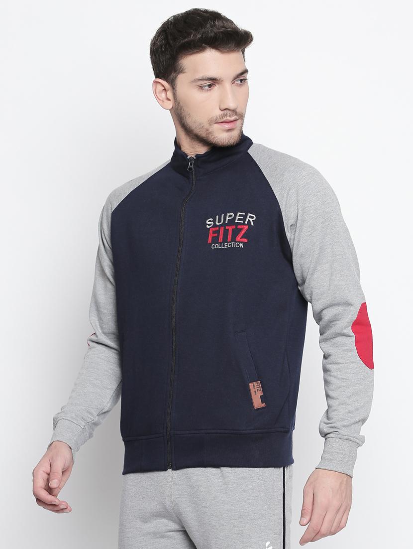navy blue cotton raglan sweatshirt - 15799898 - Zoom Image - 2