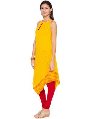 ethnic motif printed assymetrical kurta - 15799933 - Standard Image - 2