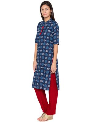 ethnic motif printed straight kurta - 15799934 - Standard Image - 2