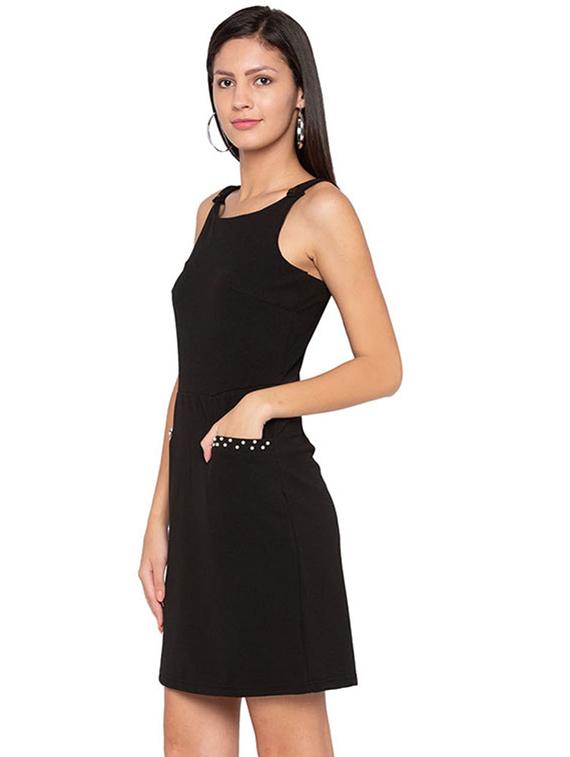 pearl embellished pocket detail dress - 15799952 - Zoom Image - 2