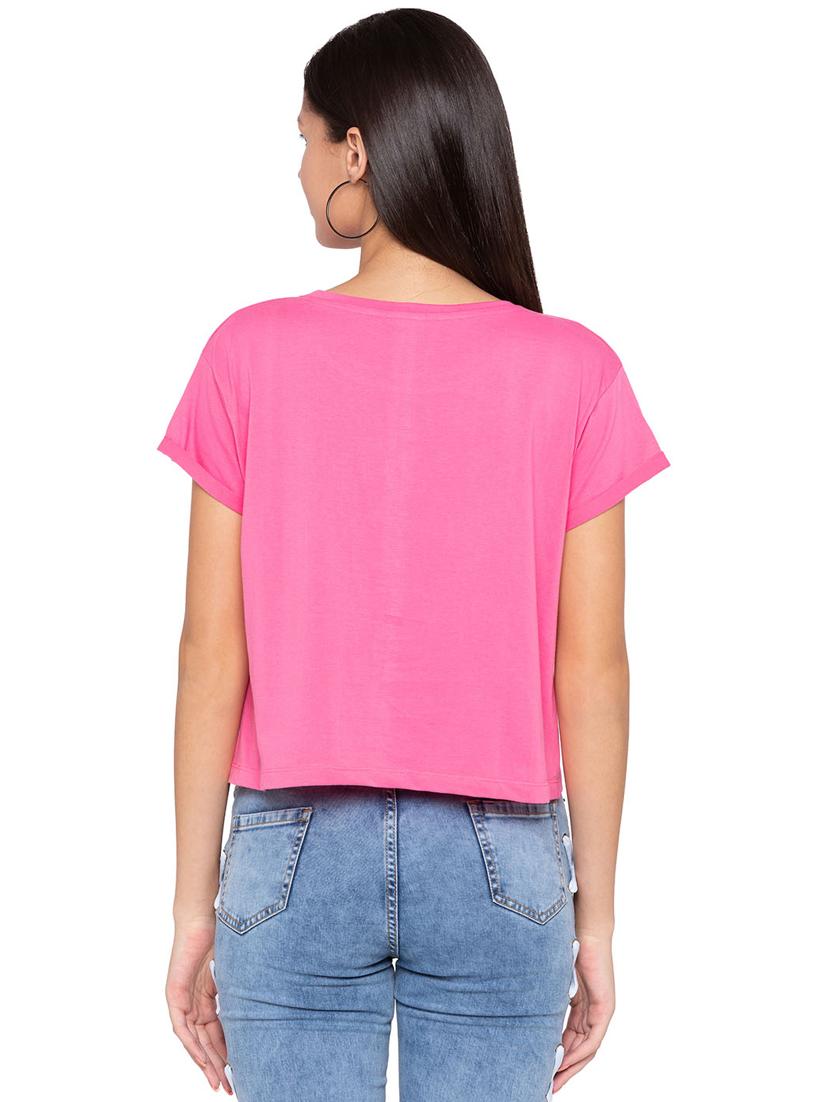 turn up sleeved sequined boxy tee - 15799961 - Zoom Image - 3