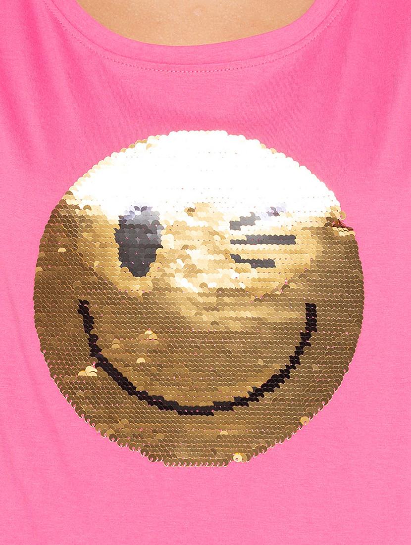 turn up sleeved sequined boxy tee - 15799961 - Zoom Image - 5