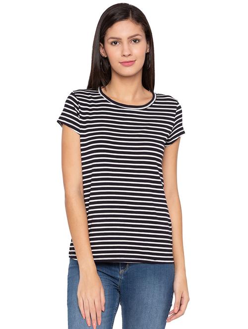 round neck striped tee - 15799983 - Standard Image - 1