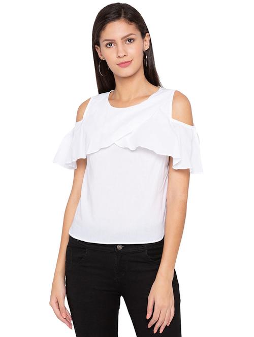 overlap ruffled overlay top - 15799987 - Standard Image - 1