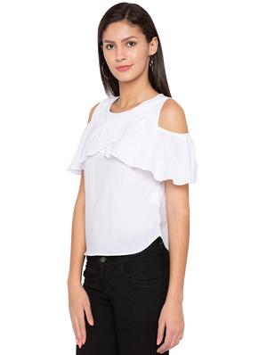 overlap ruffled overlay top - 15799987 - Standard Image - 2