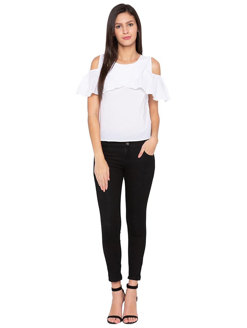overlap ruffled overlay top - 15799987 - Zoom Image - 4