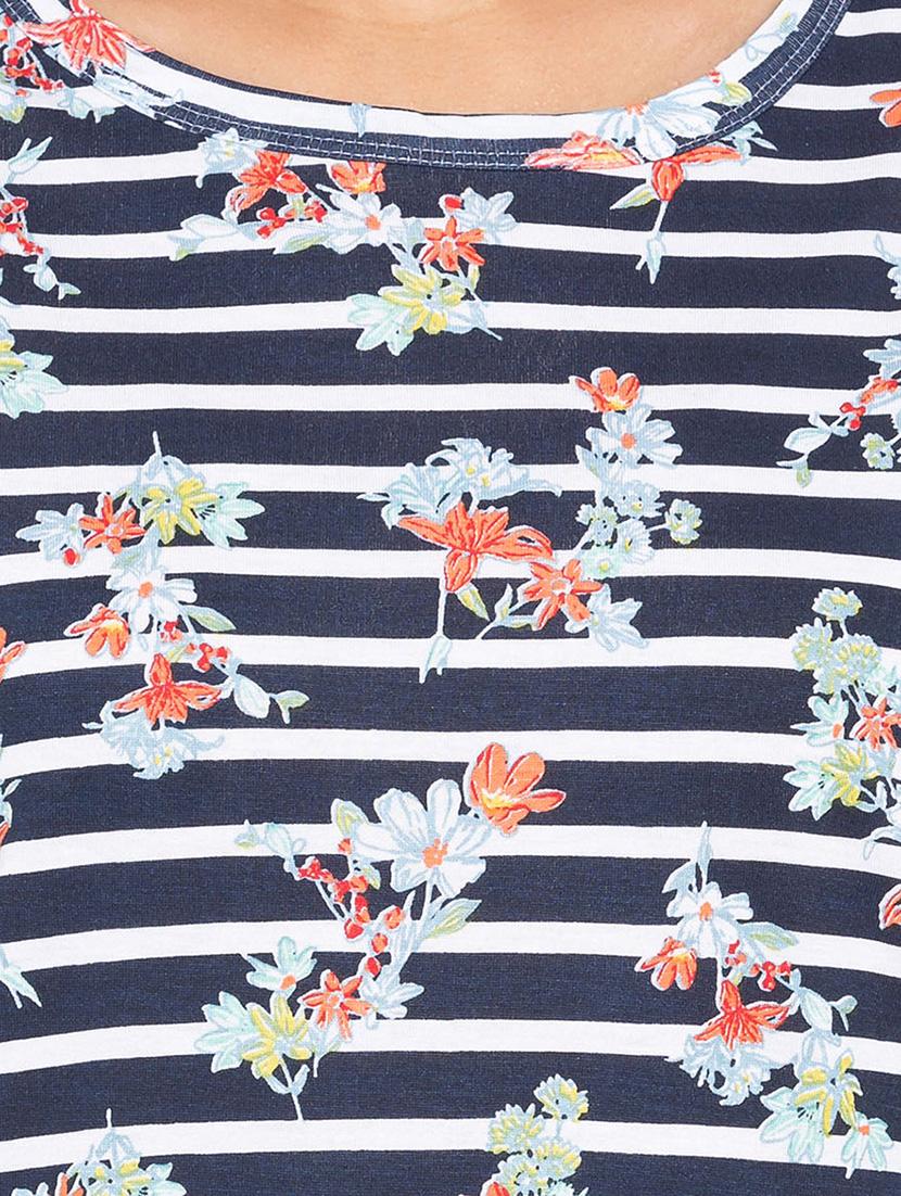 floral striped short sleeved top - 15799991 - Zoom Image - 5