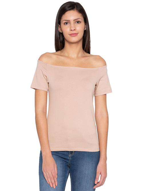 pale pink off shoulder top - 15799992 - Standard Image - 1