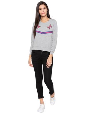 graphic print side slit sweatshirt - 15800015 - Standard Image - 4