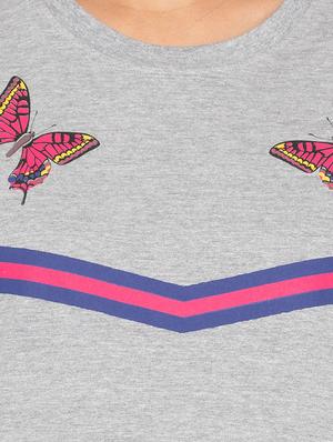 graphic print side slit sweatshirt - 15800015 - Standard Image - 5