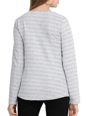 striped curved hem top - 15800031 - Standard Image - 3