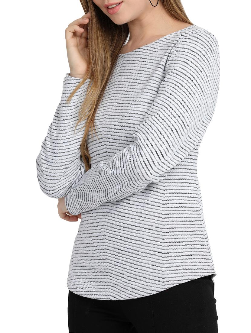 striped curved hem top - 15800031 - Zoom Image - 2