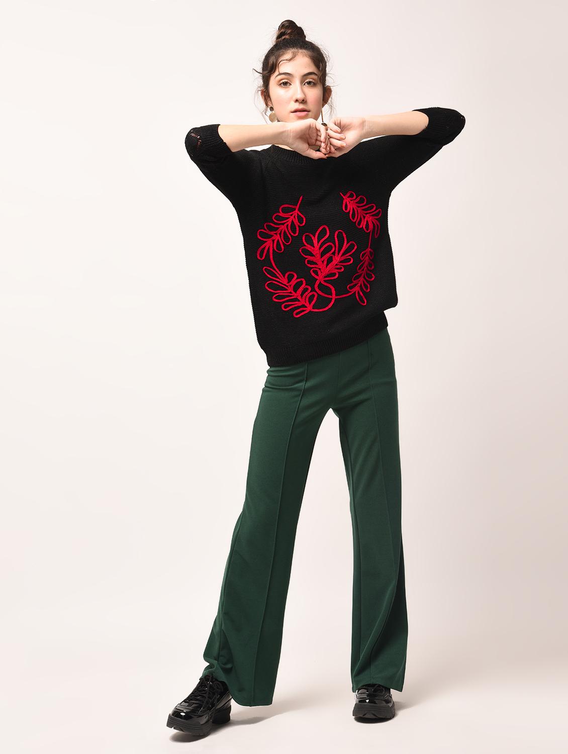 raglan sleeved embroidered pullover - 15800276 - Zoom Image - 3