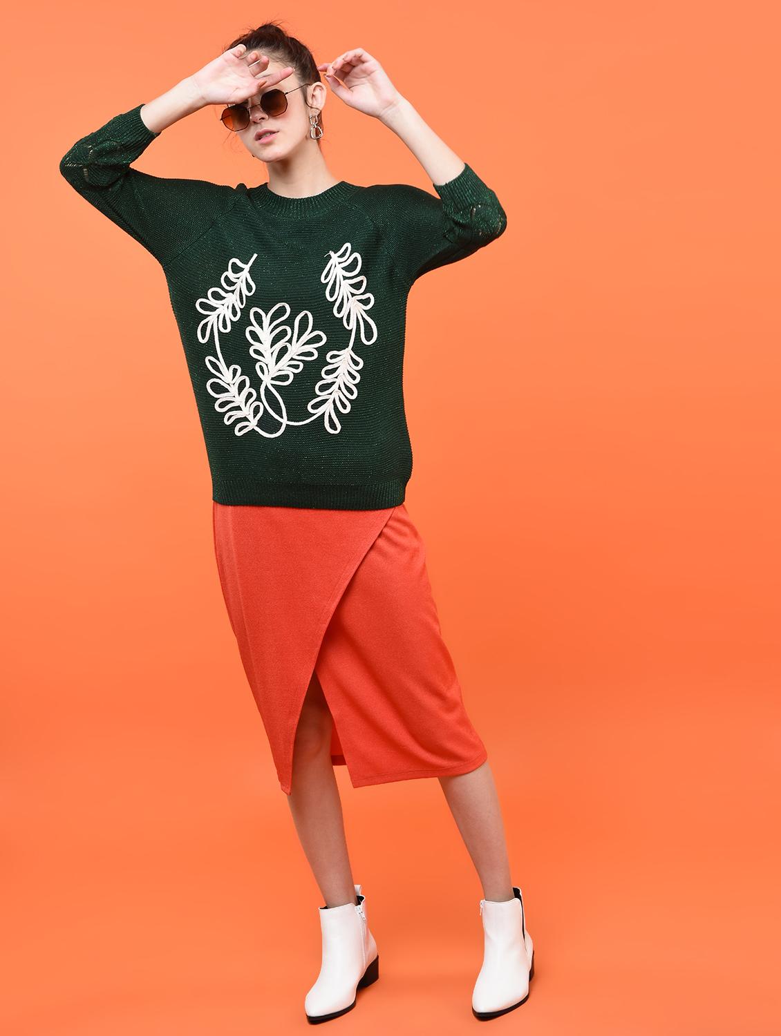 raglan sleeved embroidered pullover - 15800277 - Zoom Image - 1