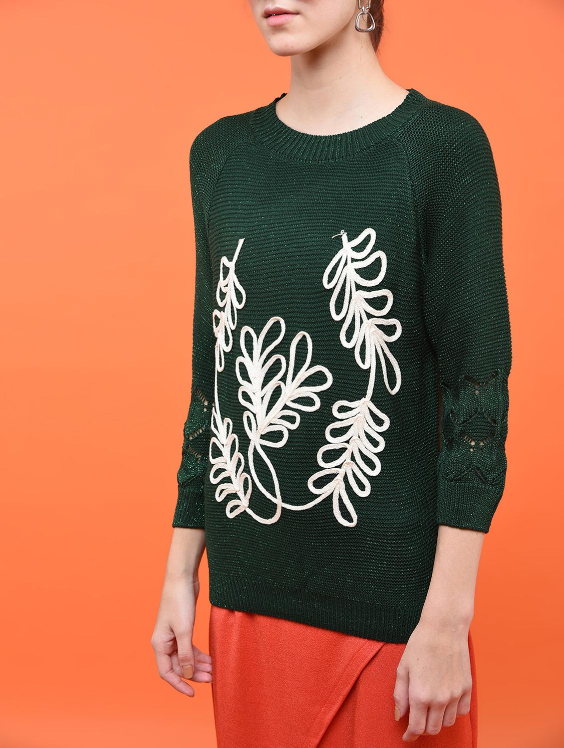 raglan sleeved embroidered pullover - 15800277 - Zoom Image - 2