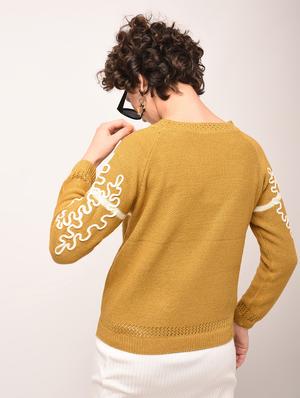 raglan sleeved embroidered pullover - 15800281 - Standard Image - 2