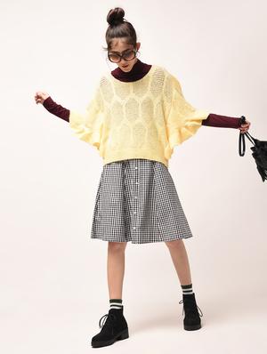bat wing sleeved pointelle knit pullover - 15800283 - Standard Image - 3