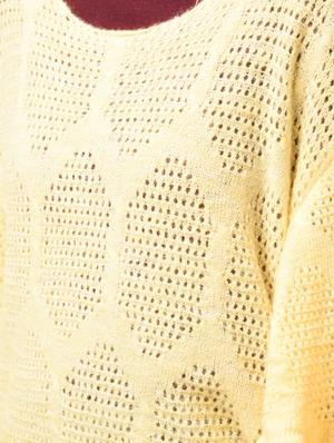bat wing sleeved pointelle knit pullover - 15800283 - Standard Image - 5
