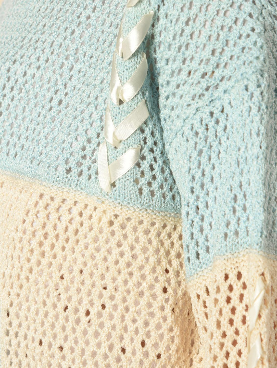 lace up detail pointelle knit pullover - 15800288 - Zoom Image - 6