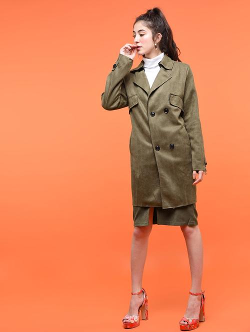 double breasted zipper detail overcoat - 15800290 - Very Small Image - 1