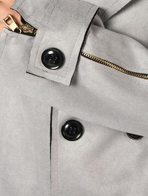 double breasted zipper detail overcoat - 15800291 - Standard Image - 6