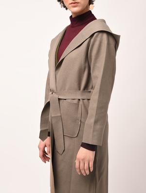 hooded neck self tie shrug - 15800295 - Standard Image - 2