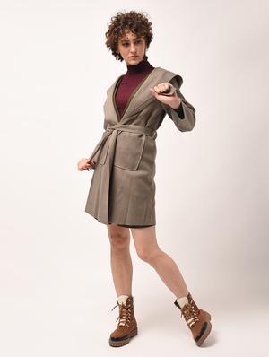 hooded neck self tie shrug - 15800295 - Standard Image - 4