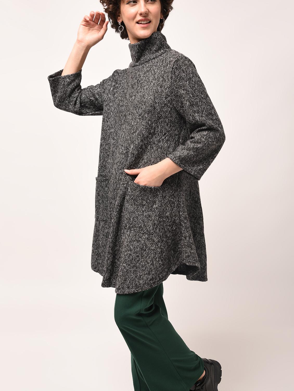 pocket detail turtle neck tunic - 15800304 - Zoom Image - 1