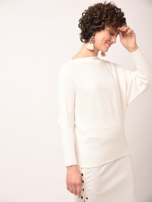 batwing sleeved ribbed top - 15800314 - Standard Image - 3