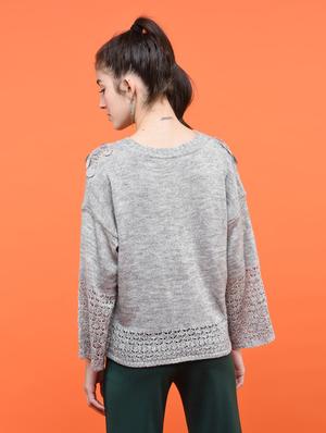 dropped shoulder embellished top - 15800316 - Standard Image - 3