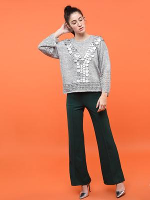 dropped shoulder embellished top - 15800316 - Standard Image - 4