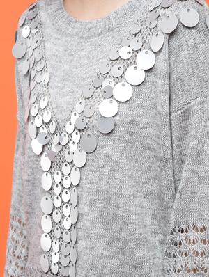 dropped shoulder embellished top - 15800316 - Standard Image - 5