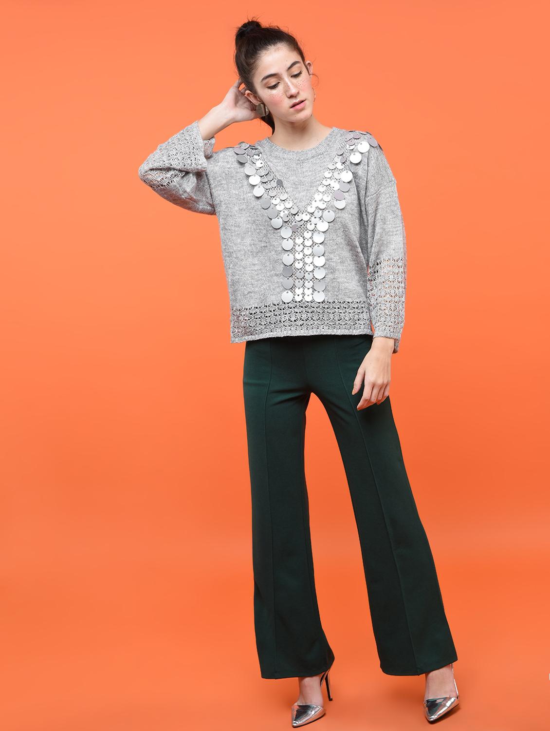 dropped shoulder embellished top - 15800316 - Zoom Image - 4